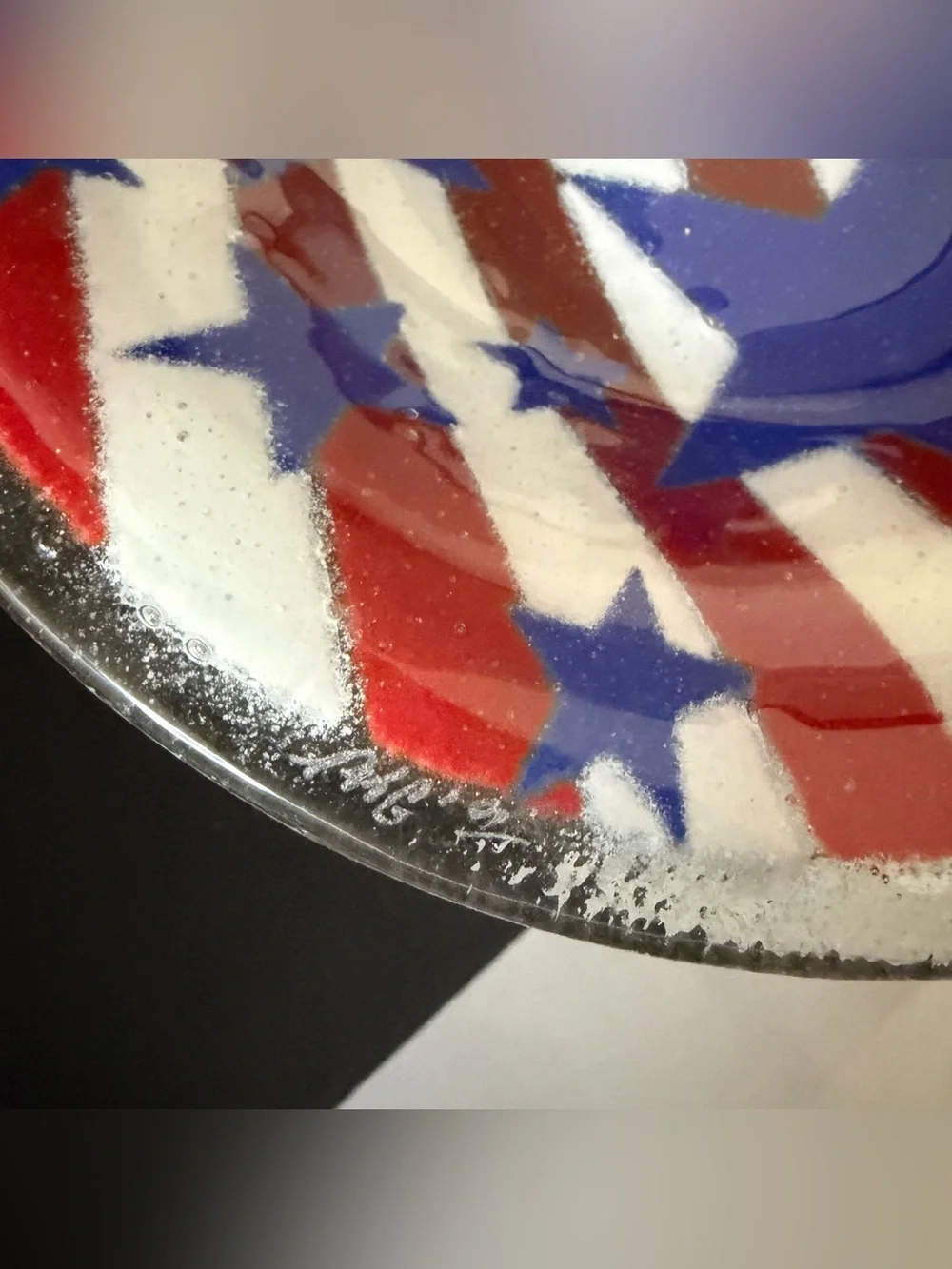 Stars & Stripes - Fourth of July Patriotic Bowl by Peggy Karr